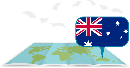 zemeguľa s lietadlom Austrália