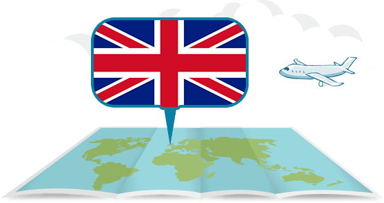 zemeguľa s lietadlom Anglicko / Spojené kráľovstvo / Veľká Británia