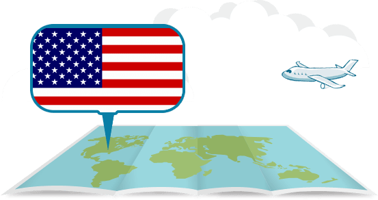 zemeguľa s lietadlom USA / Spojené štáty / Amerika